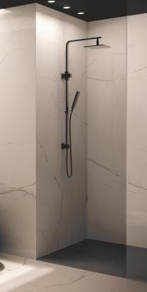 A luxurious and contemporary Firenze Staturio White Gloss bathroom with modern shower cubicle