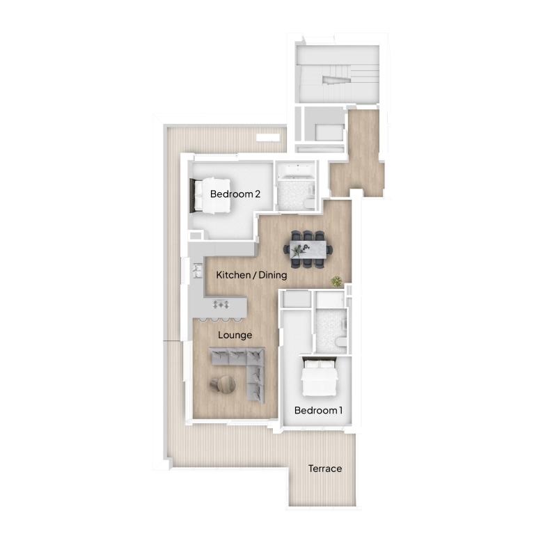 Floor Plan of The 2 Bed Penthouse at Serenity in Croyde